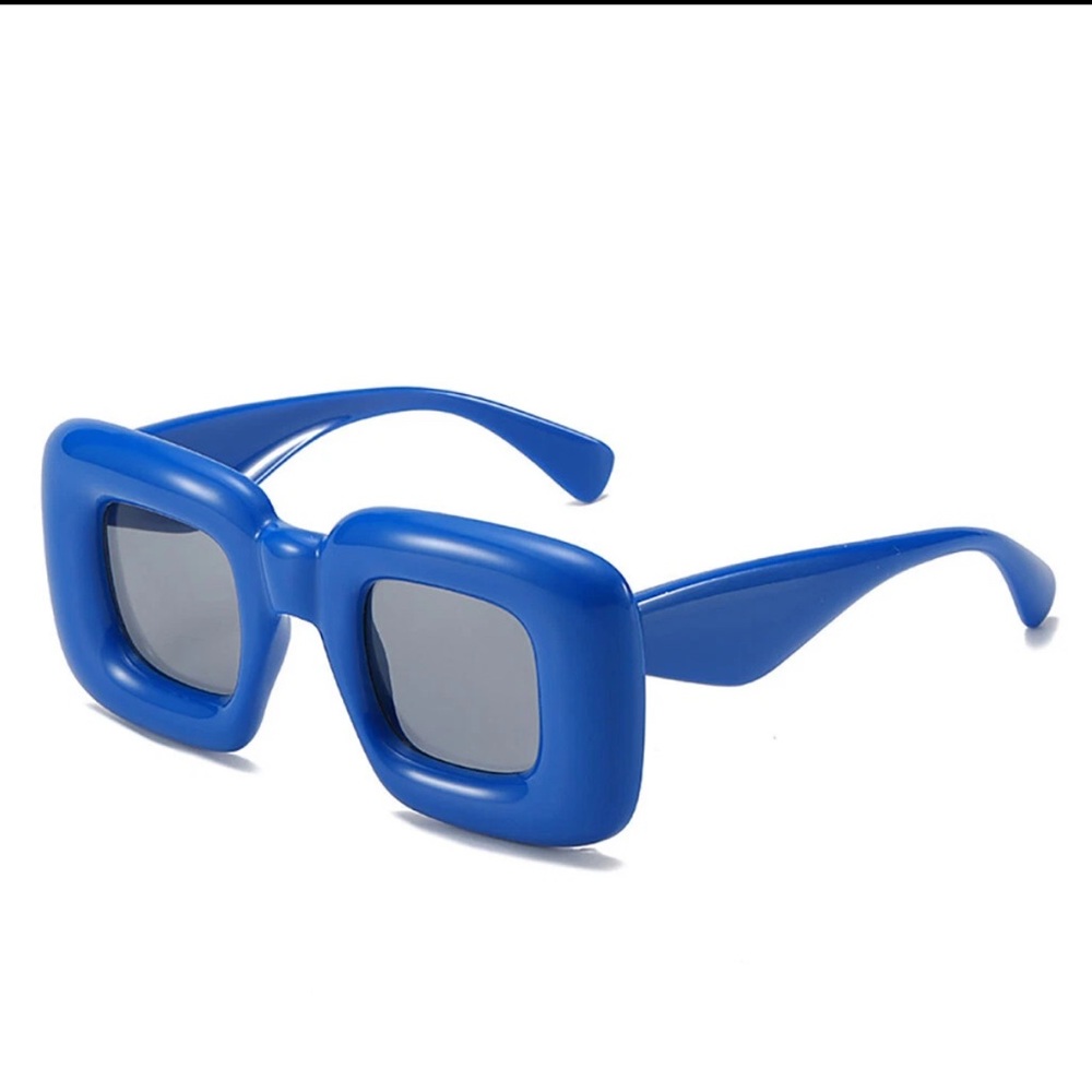 Blue Rectangular Sunglasses - image 1